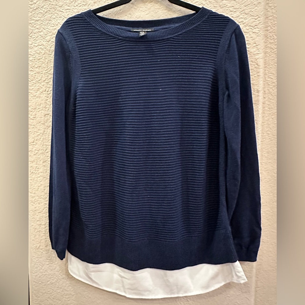 Hilary Radley Navy Crew Neck Sweater